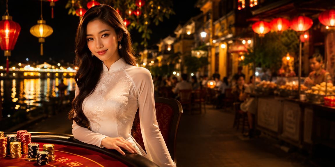 Không gian giải trí casino tại Hội An với áo dài truyền thống
