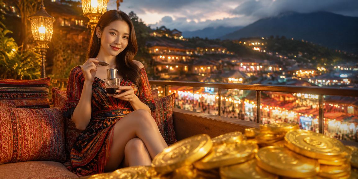 Người dùng tại Sa Pa xem kèo thể thao và kiểm tra ưu đãi trên điện thoại giữa thiên nhiên