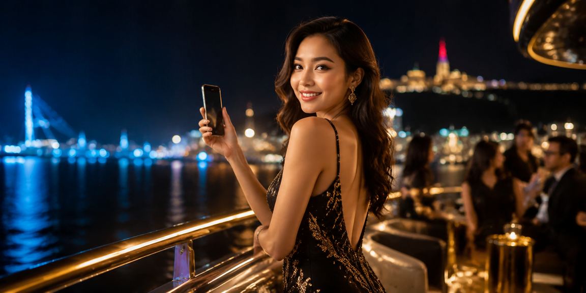 Người dùng tại Vũng Tàu xem ưu đãi thưởng đăng ký trên điện thoại bên ly cà phê